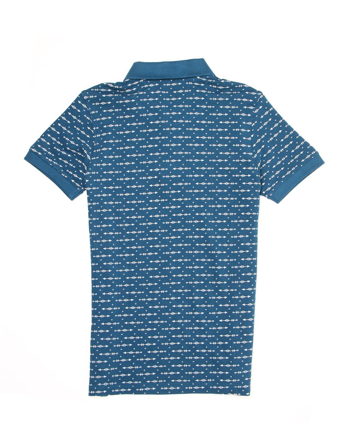 Flying Machine Boys Casual Wear Printed Blue T-Shirt